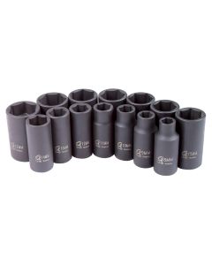 SUN3328 image(0) - Sunex 14-Piece 3/8 in. Drive Metric Mid-Dep