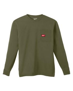 MLW606GN-XL image(6) - Milwaukee Tool GRIDIRON Pocket T-Shirt - Long Sleeve Green XL