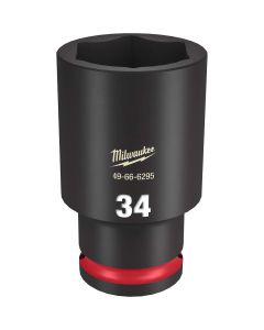 MLW49-66-6295 image(0) - Milwaukee Tool SHOCKWAVE Impact Duty  1/2"Drive 34MM Deep 6 Point Socket