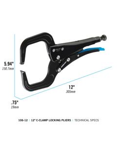 CHA106-12 image(1) - Channellock 12" C-Clamp Locking Pliers