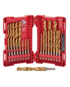 MLW48-89-4861 image(0) - Milwaukee Tool SHOCKWAVE Impact Duty RED HELIX Titanium Metric Drill Bit Set &hyphen; 25PC