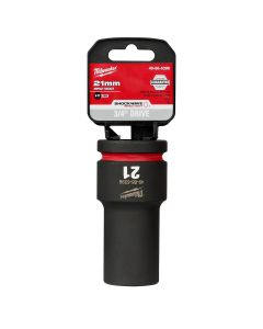 MLW49-66-6396 image(0) - Milwaukee Tool SHOCKWAVE Impact Duty  3/4"Drive 21MM Deep 6 Point Socket