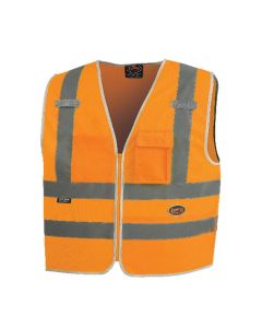 SRWV1025150U-M image(0) - Pioneer Pioneer - Multi-Pocket Safety Vest - Hi-Vis Orange - Size Medium