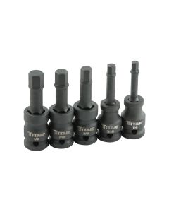 TIT42925 image(0) - TITAN 5-PC 1/2" DR SAE HEX IMPACT BI