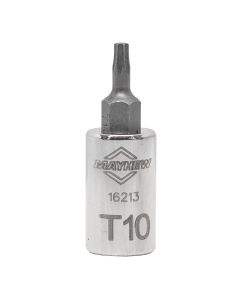 MAY16213 image(0) - Mayhew Mayhew T10 Torx&reg; Short Insert Socket Bit, 1/4-Inch Drive