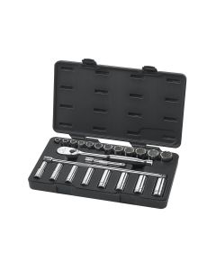 KDT80707 image(1) - GearWrench 23PC 1/2" DR SAE SOCKET SET (STANDARD/DEEP)