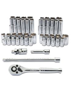 TIT66947 image(0) - Titan 47 pc. 1/4 in. Drive Mechanic SAE/MM Socket Set