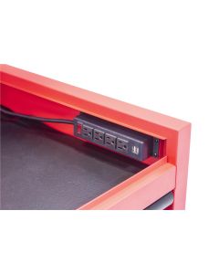 KTI75135 image(5) - K Tool International Tool Box 55 in. Premium 10 Drawer Double Bay 500 lb. (Matte Red)