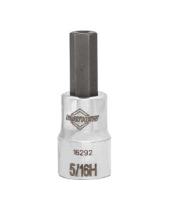 MAY16292 image(0) - Mayhew Mayhew 5/16-Inch Tamper SAE Hex Short Insert Socket Bit, 3/8-Inch Drive