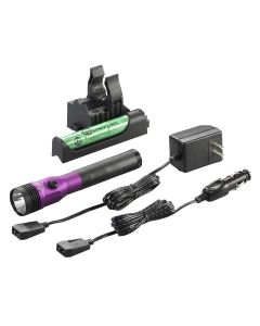 STL75482 image(0) - Streamlight Stinger LED HL 800 Lumen Rechargeable Flashlight - 120V AC/12V DC PiggyBack Smart Charge - Purple