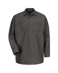 VFISP14CH-RG-M image(0) - Workwear Outfitters Men's Long Sleeve Indust. Work Shirt Charcoal, Medium