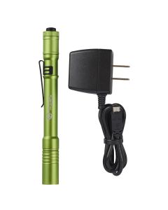 STL66145 image(0) - Streamlight Stylus Pro USB Bright Rechargeable LED Penlight - Lime: Rechargeable battery, 120V AC Charge cord, Pocket clip, Nylon holster