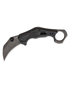 KER2064 image(0) - Kershaw Outlier Assisted Open Liner Lock Hawkbill Blade Folding Karambit Knife with BlackWash Finish - Gray