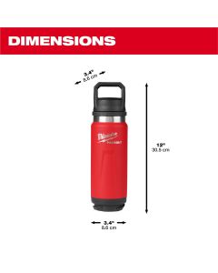 MLW48-22-8396R image(1) - Milwaukee Tool PACKOUT 24oz Insulated Bottle with Chug Lid