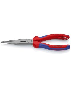 KNP2612200TBKA image(0) - KNIPEX LONG NOSE PLIERS W/ CUTTER - TETHERED ATTACHMENT