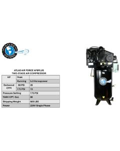 ATEMPAF8P image(4) - Atlas Equipment 5HP 80 Gallon Commercial Air Compressor w/ Plus Package (WILL CALL)