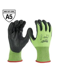 Milwaukee Tool High Visibility Cut Level 5 Polyurethane Dipped Gloves - S