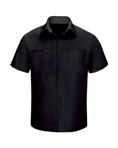 VFISY42BC-SS-4XL image(0) - Workwear Outfitters Men's Short Sleeve Perform Plus Shop Shirt w/ Oilblok Tech Black/Charcoal, 4XL