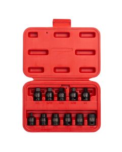 SUN3841 image(0) - Sunex 3/8" DR. PIPE PLUG SOCKET, 11 PC.