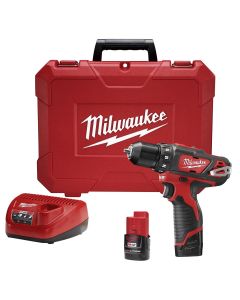 MLW2407-22 image(0) - Milwaukee Tool M12 3/8" CORDLESS DRILL DRIVER (2) BATT KIT