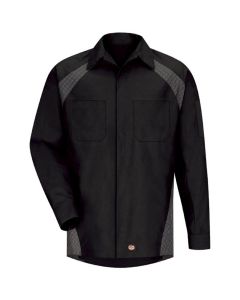 VFISY16BD-RG-3XL image(0) - Workwear Outfitters Men's Long Sleeve Diamond Plate Shirt Black