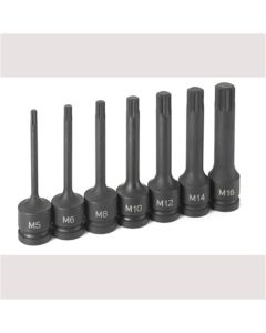 GRE1347S image(0) - Grey Pneumatic 1/2" Drive 7pc Triple Square Driver Set - 4" Length