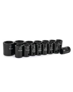 TIT42115 image(0) - Titan 15 Piece 1/2 Inch Drive 6 Point Metric Standard Impact Socket Set