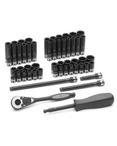 GRE89653CRD image(0) - Grey Pneumatic 53 Pc. 1/4" Drive Std and Deep Length 6-Pt Duo-Socket Set