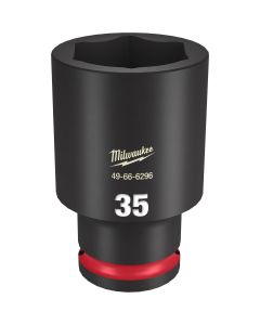 MLW49-66-6296 image(0) - Milwaukee Tool SHOCKWAVE Impact Duty  1/2"Drive 35MM Deep 6 Point Socket