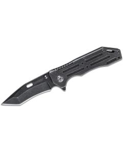 KER1302BWX image(0) - Kershaw Kershaw Lifter (1302BW); Tactical Tanto Pocket Knife with 3.5 Inch 4Cr14 Steel Blackwashed Blade with Stainless Steel Blackwash Handle, SpeedSafe Assisted Opening and Deep-Carry Pocketclip; 3.2 OZ.