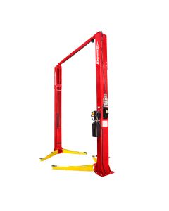 Forward Lift 12,000 2 Post Symmetric Lift With 2 Stage Front & Rear Arms. Adjustable Widths Options. Includes Low Profile Truck Adapters With 3.5" & 5" Extensions With Storage Rack.   Min Adapter Height 4.75". Inside Colummn Width 114 7/8" (120 7/8" With 