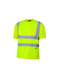 SRWV1054060U-M image(0) - Pioneer Pioneer - Birdseye Safety T-Shirt - Hi-Viz Yellow/Green - Size Medium