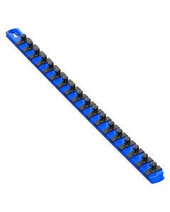 ERN8404 image(0) - Ernst Mfg. 18&rdquo; Socket Organizer and 18 Twist Lock Clips - Blue - 3/8&rdquo;