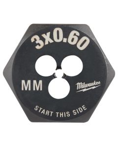 MLW49-57-5310 image(1) - Milwaukee Tool M3-0.60 mm 1-Inch Hex Threading Die