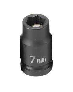 Grey Pneumatic SOC 7MM 1/4D IMP MAG 6PT BLK