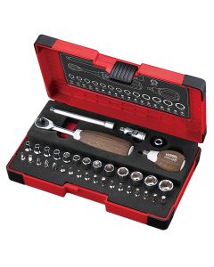 Vessel Tools WOOD-COMPO Socket Wrench Set No.HRW2001M-W 1/4" SQ Drive 36PC. Set