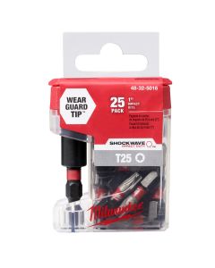 MLW48-32-5016 image(0) - Milwaukee Tool SHOCKWAVE INSERT BIT TORX T25 - 25PK Tic Tac w/ Bit Holder