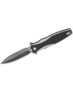 KER1559 image(0) - Kershaw Decimus Assisted Open Frame Lock Single Edge Spear Point Blade EDC Folding Pocket Knife with BlackWash Finish - Silver/Black