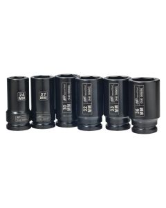 IRTSK6M6LN image(1) - Ingersoll Rand 3/4" Drive Hex Deep Metric Impact Socket Set, 6-Piece