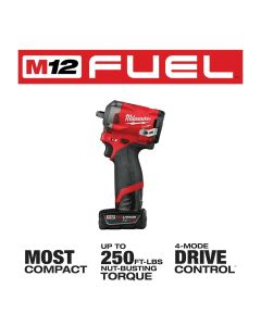 MLW2554-22 image(3) - Milwaukee Tool M12 FUEL 3/8" Stubby Impact Wrench  Kit