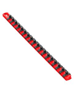 ERN8401 image(0) - Ernst Mfg. 18&rdquo; Socket Organizer and 18 Twist Lock Clips - Red - 3/8&rdquo;