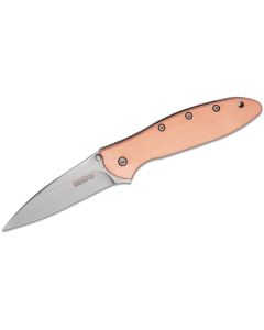 KER1660CU image(0) - Kershaw Leek Assisted Open Liner Lock Drop Point Blade EDC Folding Pocket Knife - Copper