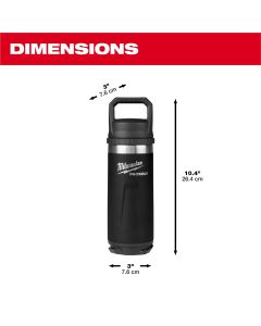 MLW48-22-8382B image(2) - Milwaukee Tool PACKOUT 18oz Insulated Bottle with Chug Lid