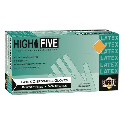 MFXL562 image(0) - Microflex HIGH FIVE PF INDUST GRADE LATEX GLOVES MEDIUM