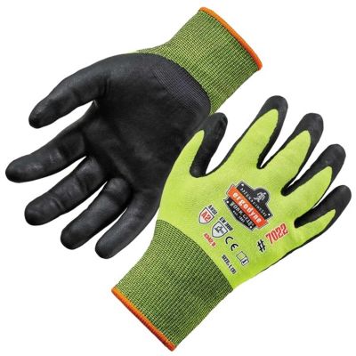 ERG17972 image(0) - Ergodyne 7022 S Lime Nitrile-Coated Cut-Resis Gloves A2 DSX