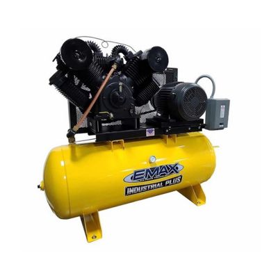 EMXEP20H120V3PKG image(0) - EMAX EMAX NON-Silent Air Industrial Plus 20hp 3 Cyl, 3PH 120 gallon Horz. Compressor with 115 CFM air Dryer Bundle- W/ Pressure Lube Pump