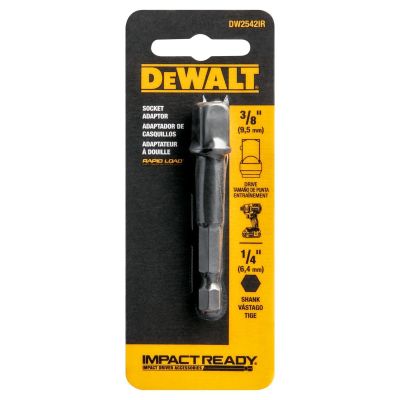 DWTDW2542IRG image(0) - DeWalt 1/4" HEX TO 3/8" SQ IMP READY SOCKT ADPT