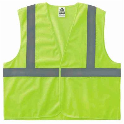 ERG20975 image(0) - Ergodyne 8205HL L/XL Lime Type R Class 2 Super Mesh Vest