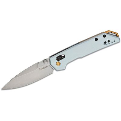 KER2051X image(0) - Kershaw Mini Iridium Manual Open DuraLock Spear Point Blade EDC Folding Pocket Knife - Ice Blue