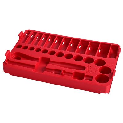 MLW48-22-9481T image(0) - Milwaukee Tool 28pc 3/8" Drive SAE Ratchet and Socket Tray